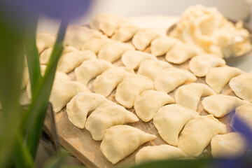 dumplings on a plate, baked 