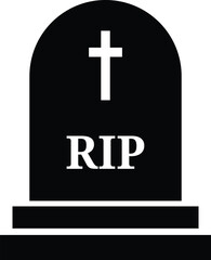 Halloween icon with cross for the dead flat