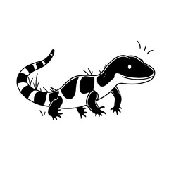 Obraz premium Gila Monster. Gila Monster simple black and white line art vector logo
