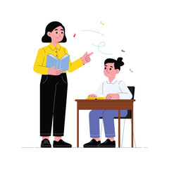 Teacher Success Flat Illustration