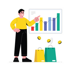 Sale Growth Flat Illustration
