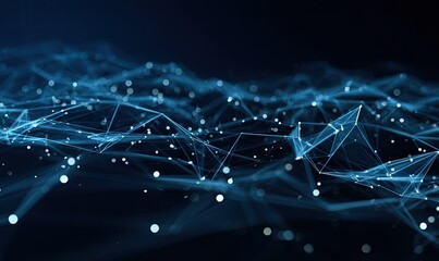 Abstract blue background of interconnected lines and dots representing data networks