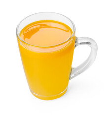 Cup of sea buckthorn tea isolated on white