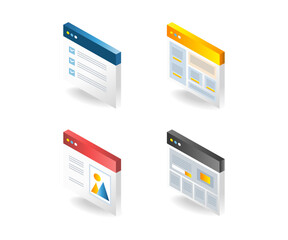 Bundle of illustrations themed data design web page application