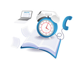 Book Reading Time Illustration Concept