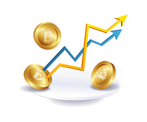 Bitcoin Price Growth Graph with Innovative Technology