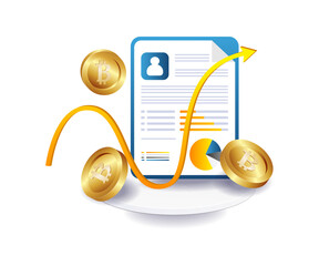Bitcoin business analyst illustration