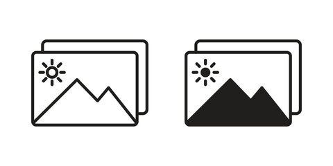 Gallery icon outline illustration sign