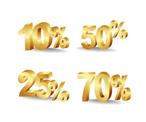 3d percent discount value number symbol illustration bundle