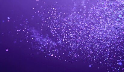 Abstract composition of swirling particles in shades of purple, creating a dynamic, ethereal effect