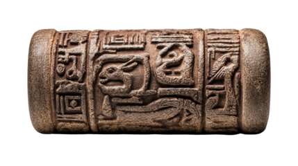 Clay cylinder seal background isolated on a Transparent background, PNG file.