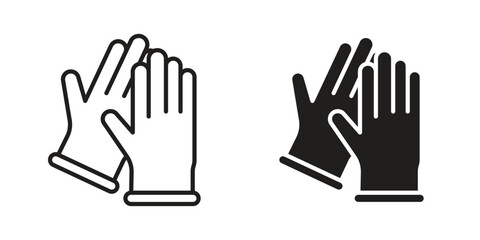 Glove icon outline illustration sign