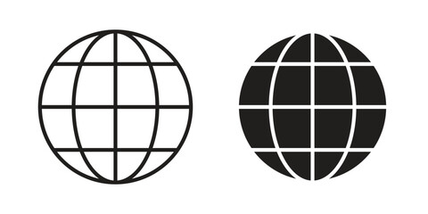 Globe icon outline illustration sign