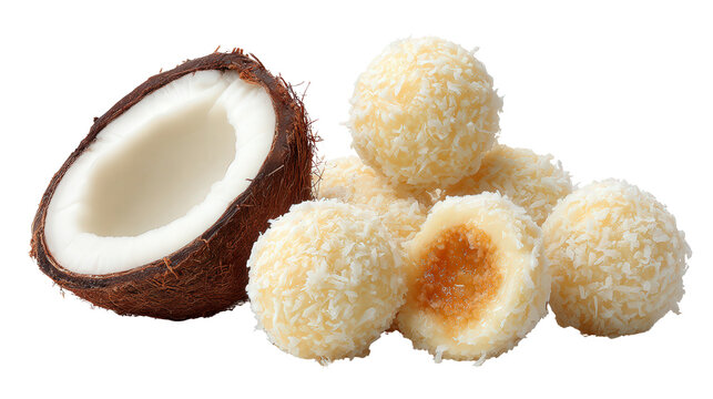 Cocada candy background isolated on a Transparent background, PNG file.