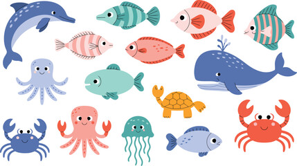 Naklejka premium seamless pattern with fishes