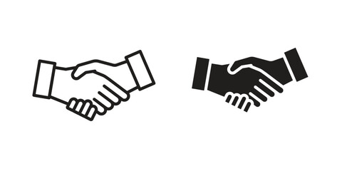 Handshake icon outline illustration sign
