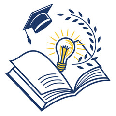 graduation cap and book