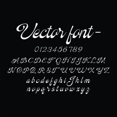 Luxury Handwritten Font Alphabet and Numbers - Vector Lettering