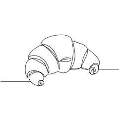 Simple line drawing of a croissant in minimalist style  