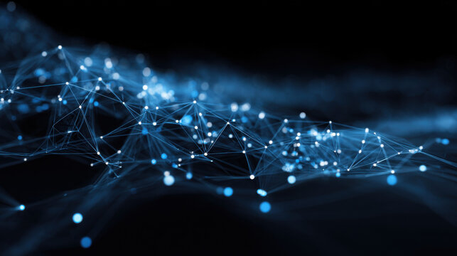 Abstract tech network connection dots. Digital technology and big data analysis background. White background with plexus lines. Geometric background with abstract mesh