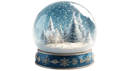Christmas snow globe background isolated on a Transparent background, PNG file.