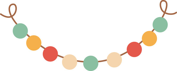 Colorful Beaded Garland Illustration