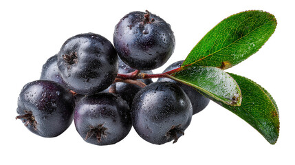 Chokeberry background isolated on a Transparent background, PNG file.