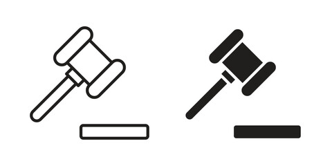 Law icon outline illustration sign