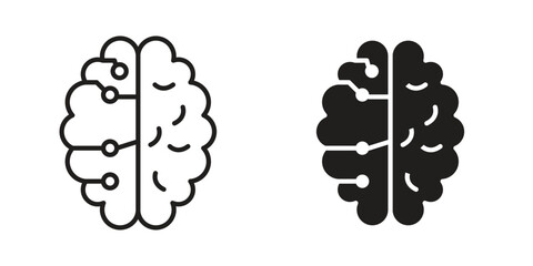 Machine learning icon outline illustration sign