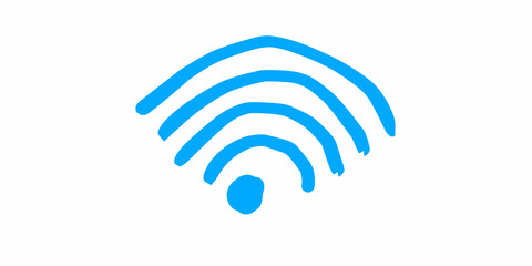 Blue wifi signal icon symbol illustration for wireless connection use
