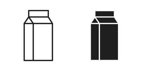 Milk carton icon outline illustration sign