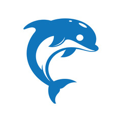 Stylized Blue Dolphin Logo Design