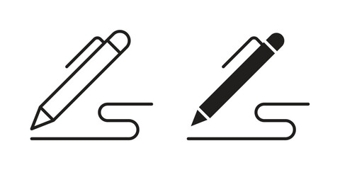 Pen icon outline illustration sign