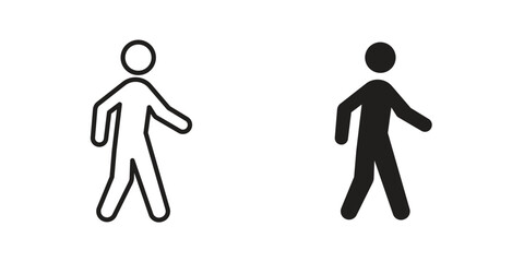Pedestrian icon outline illustration sign