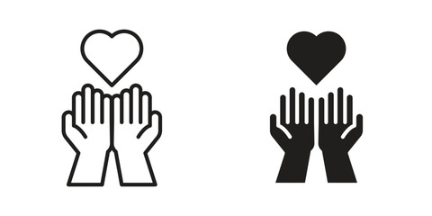 Philanthropy icon outline illustration sign