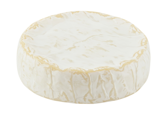 Soft ripened Camembert cheese isolated on transparent background, creamy dairy product for gourmet food and culinary use PNG