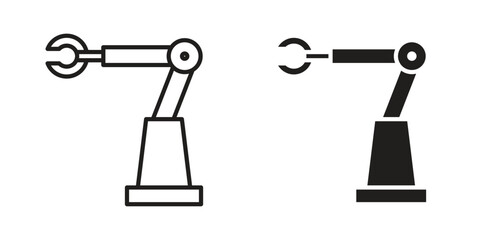 Fototapeta premium Robot arm icon outline illustration sign