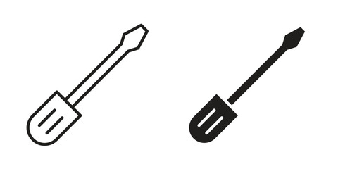 Screwdriver icon outline illustration sign