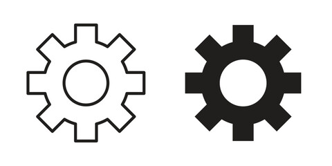 Settings gear icon outline illustration sign