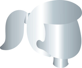 Silver Woman's Head with Ponytail