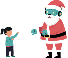 Robot Santa with Child