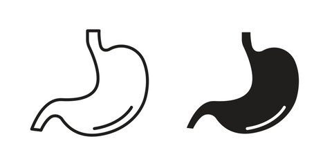 Stomach icon outline illustration sign