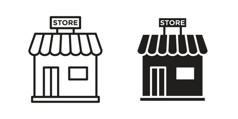 Store icon outline illustration sign
