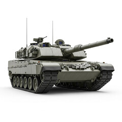 Modern main battle tank on a white background