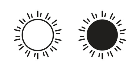 Sun icon outline illustration sign