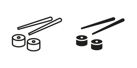 Sushi icon outline illustration sign