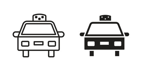 Taxi icon outline illustration sign