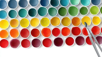 Painting brushes on white background assortment of painting brushes and art tools arranged against clean plain white backdrop