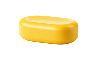A single, oblong-shaped object, with smooth, rounded edges, in a bright yellow tone