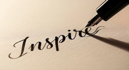 Fototapeta premium Elegant calligraphy writing the word Inspire.